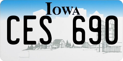 IA license plate CES690
