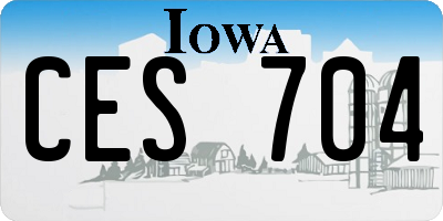 IA license plate CES704