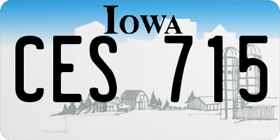 IA license plate CES715