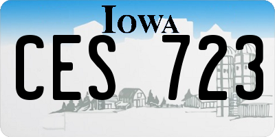 IA license plate CES723
