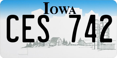 IA license plate CES742