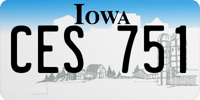IA license plate CES751