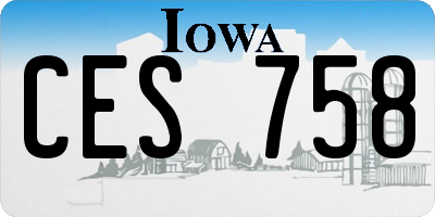 IA license plate CES758