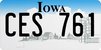 IA license plate CES761