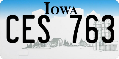 IA license plate CES763