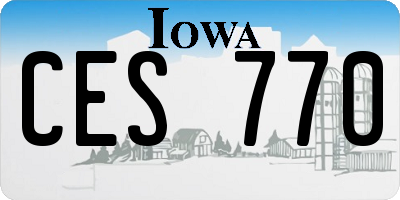 IA license plate CES770