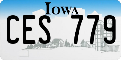 IA license plate CES779