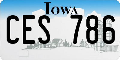 IA license plate CES786