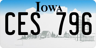 IA license plate CES796