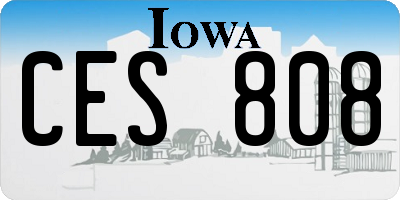 IA license plate CES808