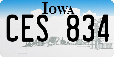 IA license plate CES834