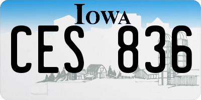 IA license plate CES836
