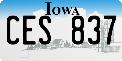 IA license plate CES837