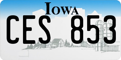 IA license plate CES853