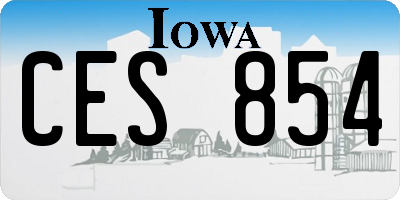 IA license plate CES854