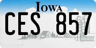 IA license plate CES857