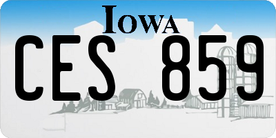 IA license plate CES859