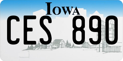 IA license plate CES890