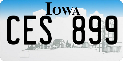 IA license plate CES899