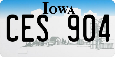 IA license plate CES904