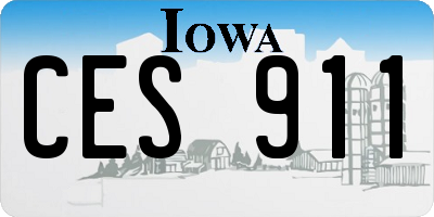 IA license plate CES911