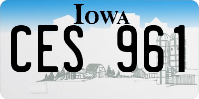 IA license plate CES961