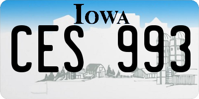 IA license plate CES993