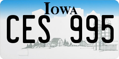 IA license plate CES995
