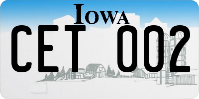 IA license plate CET002