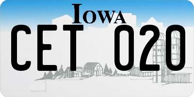 IA license plate CET020