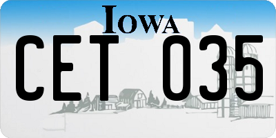 IA license plate CET035
