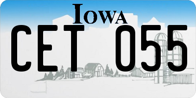 IA license plate CET055