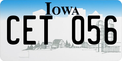 IA license plate CET056