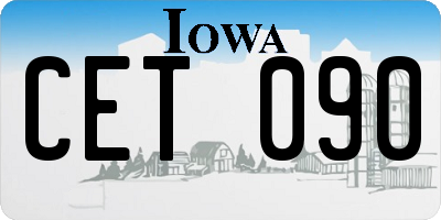 IA license plate CET090
