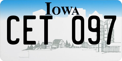 IA license plate CET097