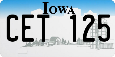 IA license plate CET125