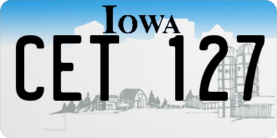 IA license plate CET127