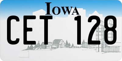 IA license plate CET128