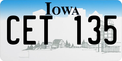 IA license plate CET135