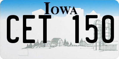 IA license plate CET150