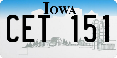 IA license plate CET151