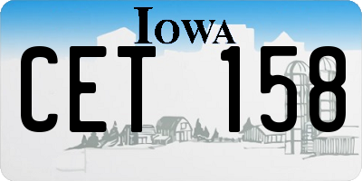 IA license plate CET158