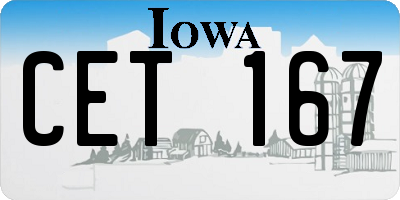 IA license plate CET167