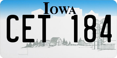 IA license plate CET184