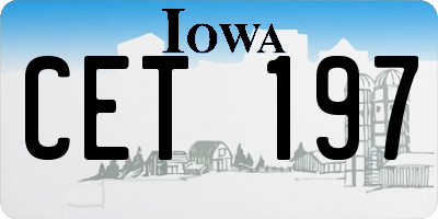 IA license plate CET197