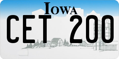 IA license plate CET200