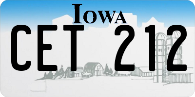 IA license plate CET212