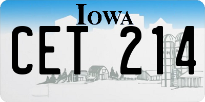 IA license plate CET214