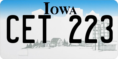 IA license plate CET223