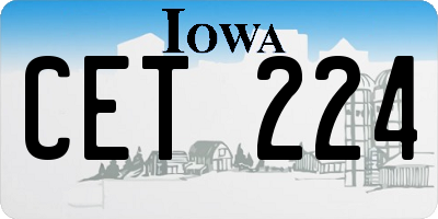 IA license plate CET224